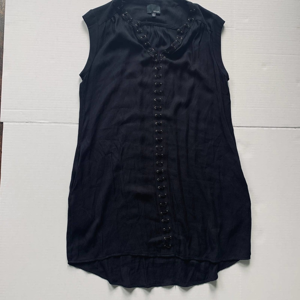 Greylin Dezza Grommet Dress Black Large - Picture 4 of 7